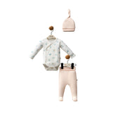 Moi Noi Organik Kız Şapkalı Body Takım